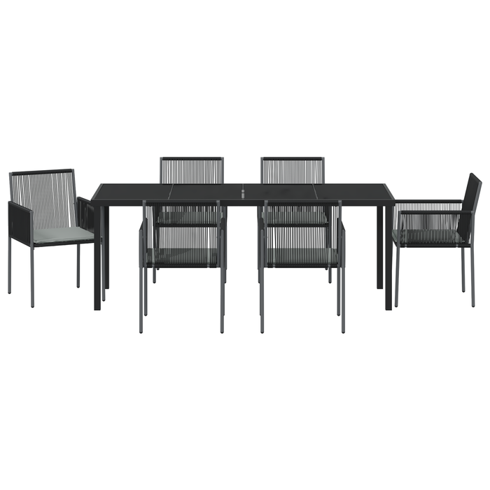 Set di 4 Nero Polyrattan 54x60.5x83.5 cm Durevole