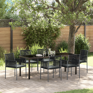 Set di 4 Nero Polyrattan 54x60.5x83.5 cm Durevole