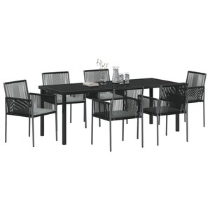 Set di 4 Nero Polyrattan 54x60.5x83.5 cm Durevole