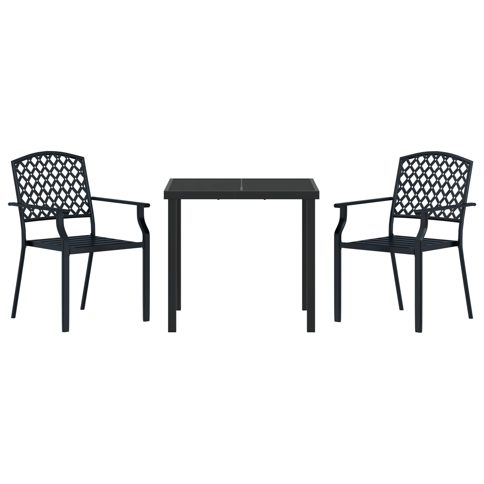 Set da Pranzo per Giardino in Acciaio Antracite