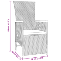 Set da Pranzo da Giardino 7 Pezzi con Cuscini Grigio Rattan Sintetico