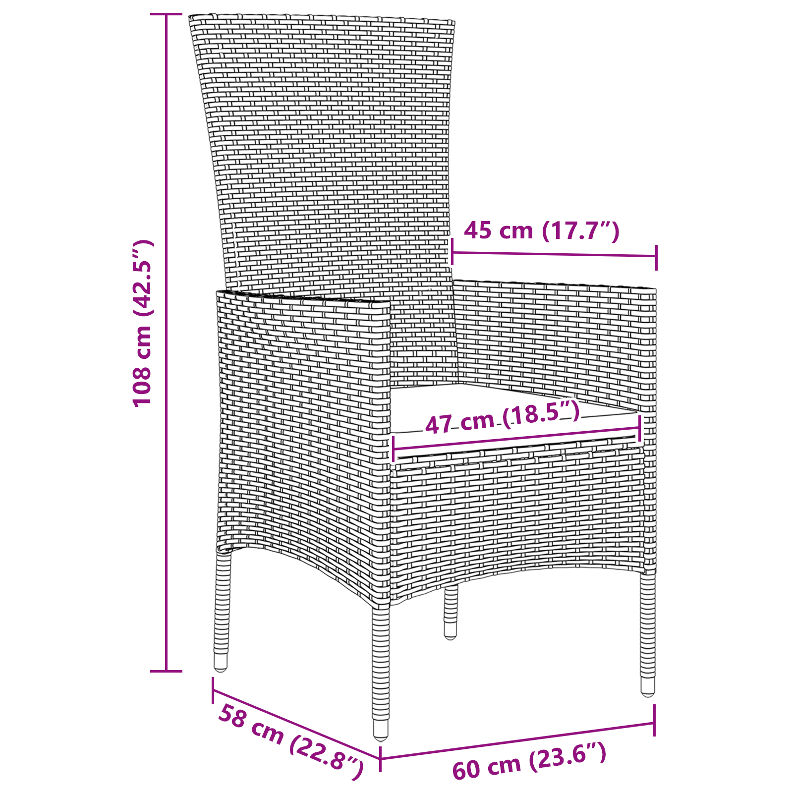 Set da Pranzo per Giardino da 7 Pezzi con Cuscini Beige Rattan Sintetico