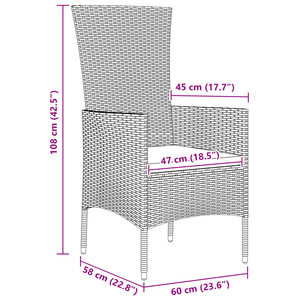 Set da Pranzo per Giardino da 7 Pezzi con Cuscini Beige Rattan Sintetico