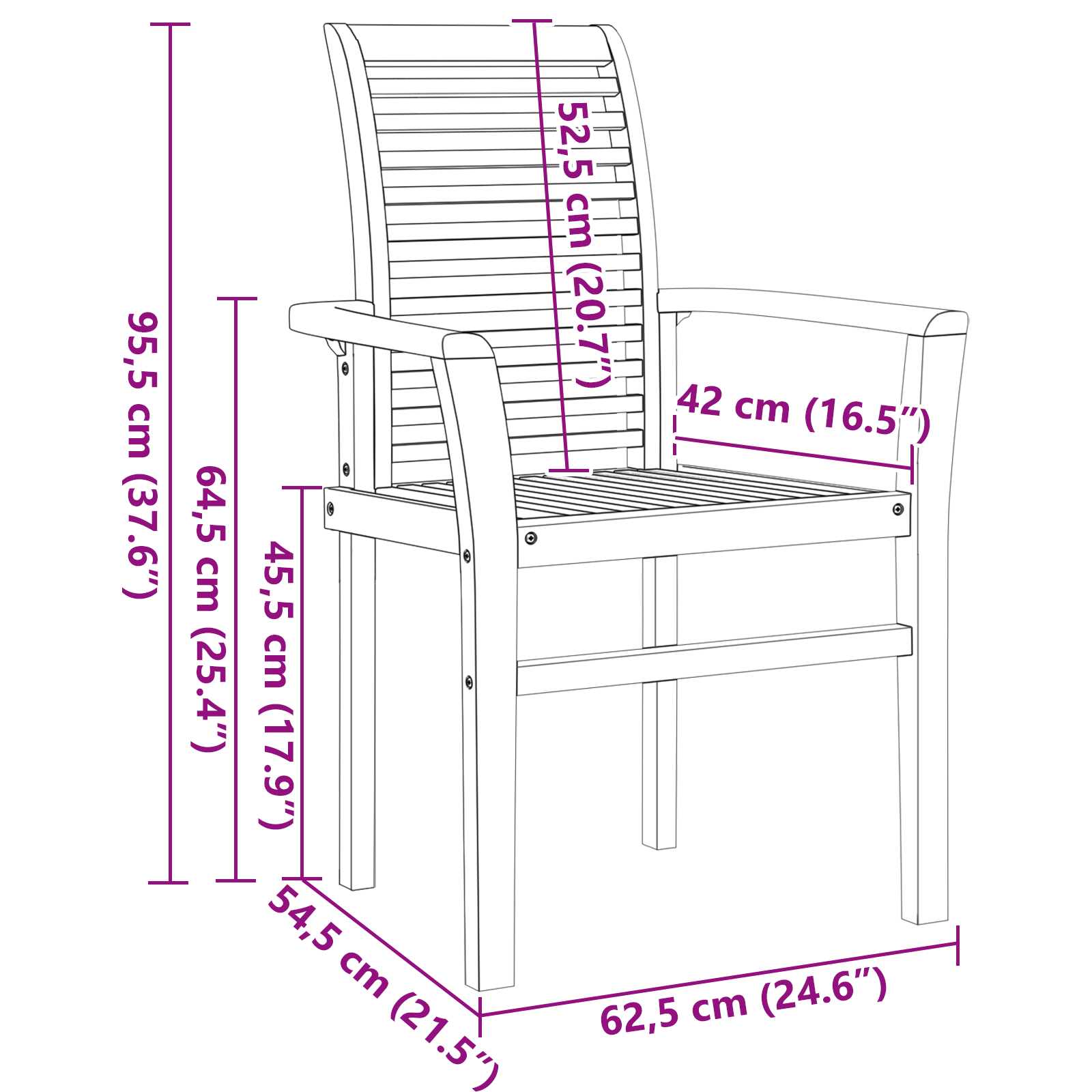 Set da Pranzo da Giardino  in Legno Massello Teak a 7 Pezzi