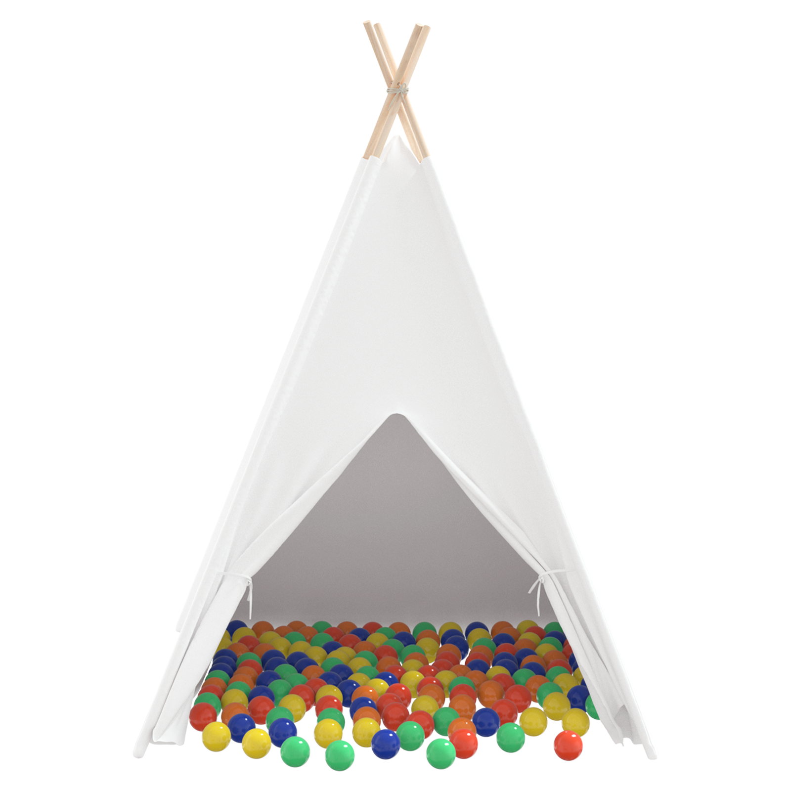 Tenda Teepee per Bambini con Borsa e Palline da Gioco Bianche