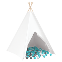 Tenda Teepee con Borsa in Pesca & Palline Morbide Pelle Bianca