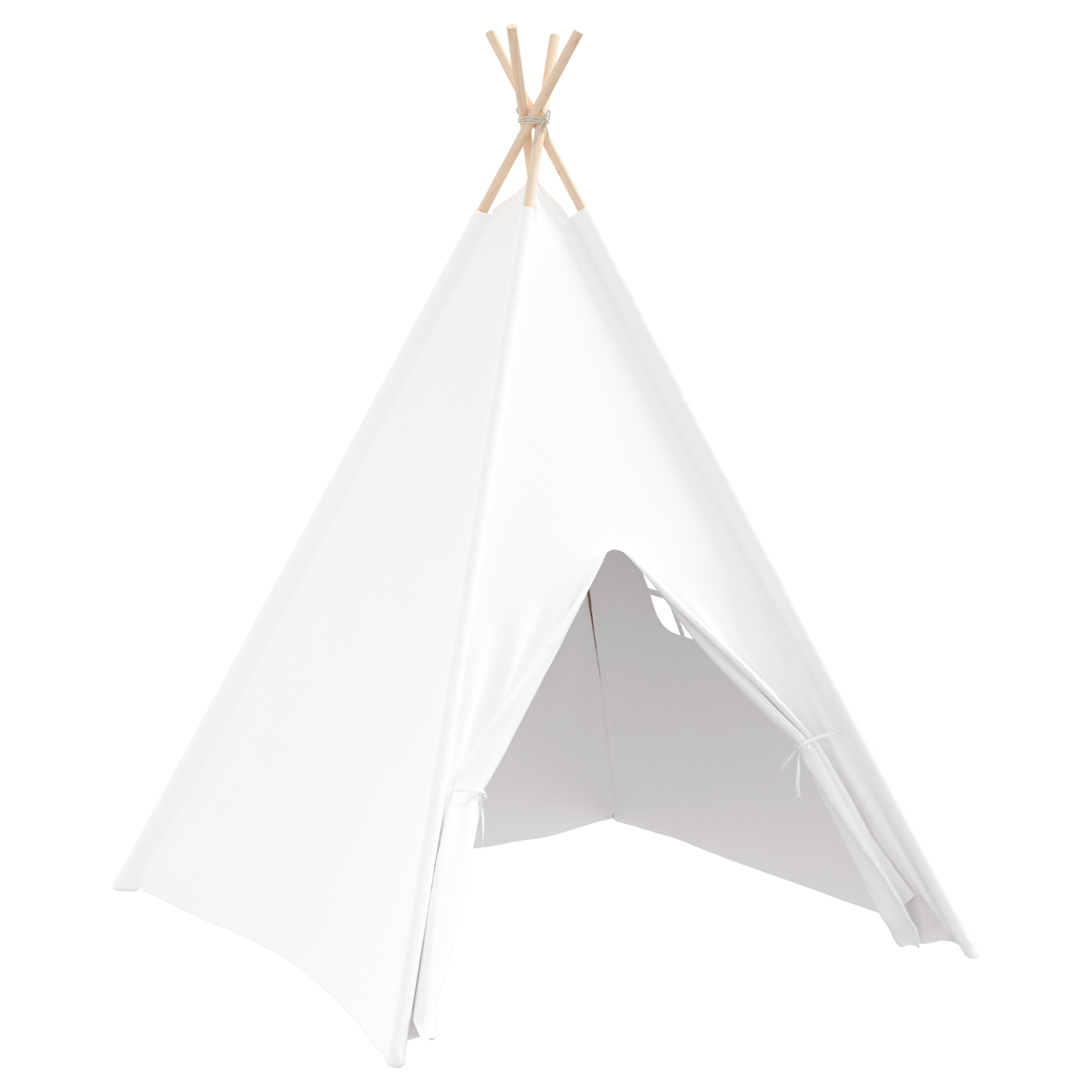Tenda Teepee con Borsa in Pesca & Palline Morbide Pelle Bianca