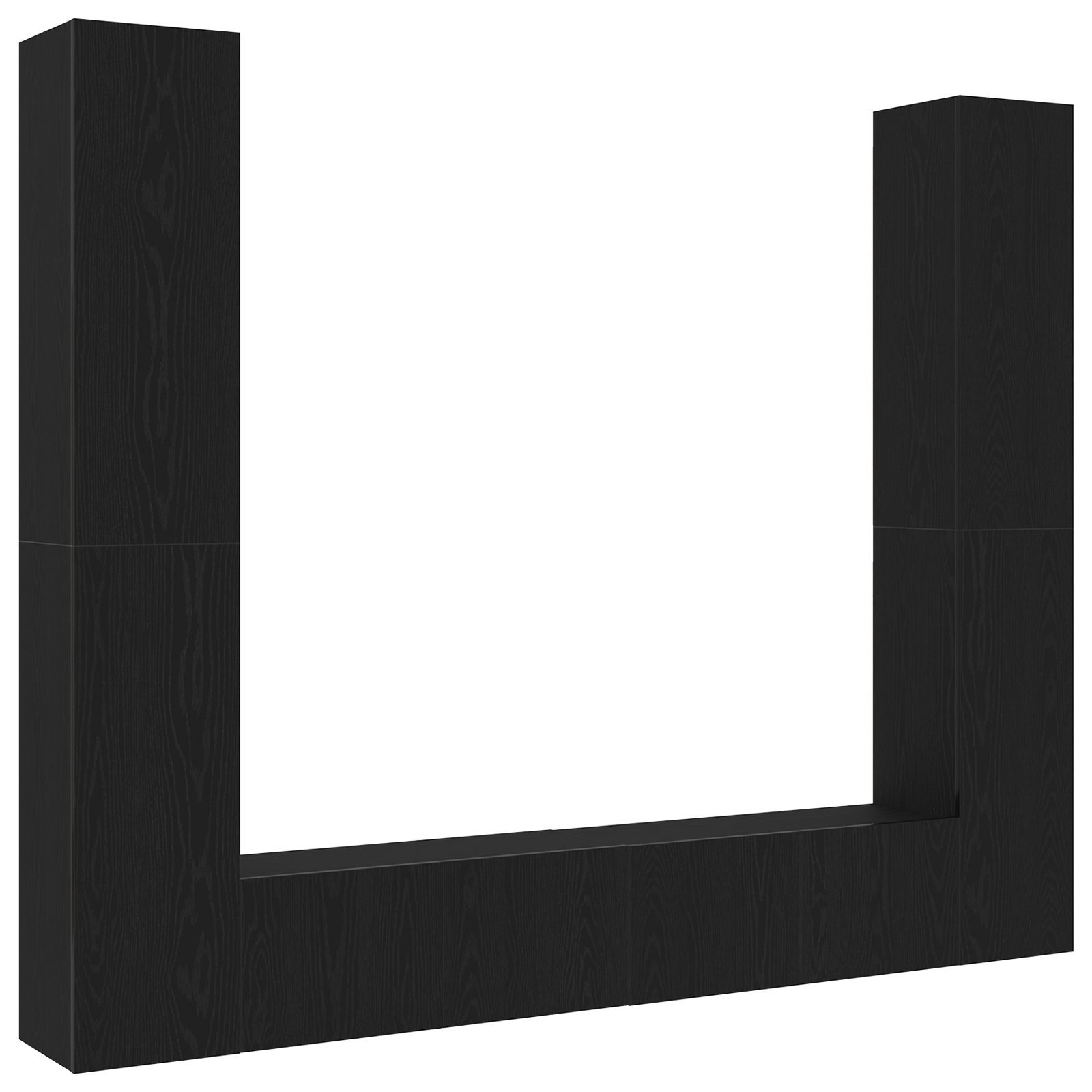 Set di armadi TV da 6 pezzi  Rovere Nero Legno Ingegnerizzato