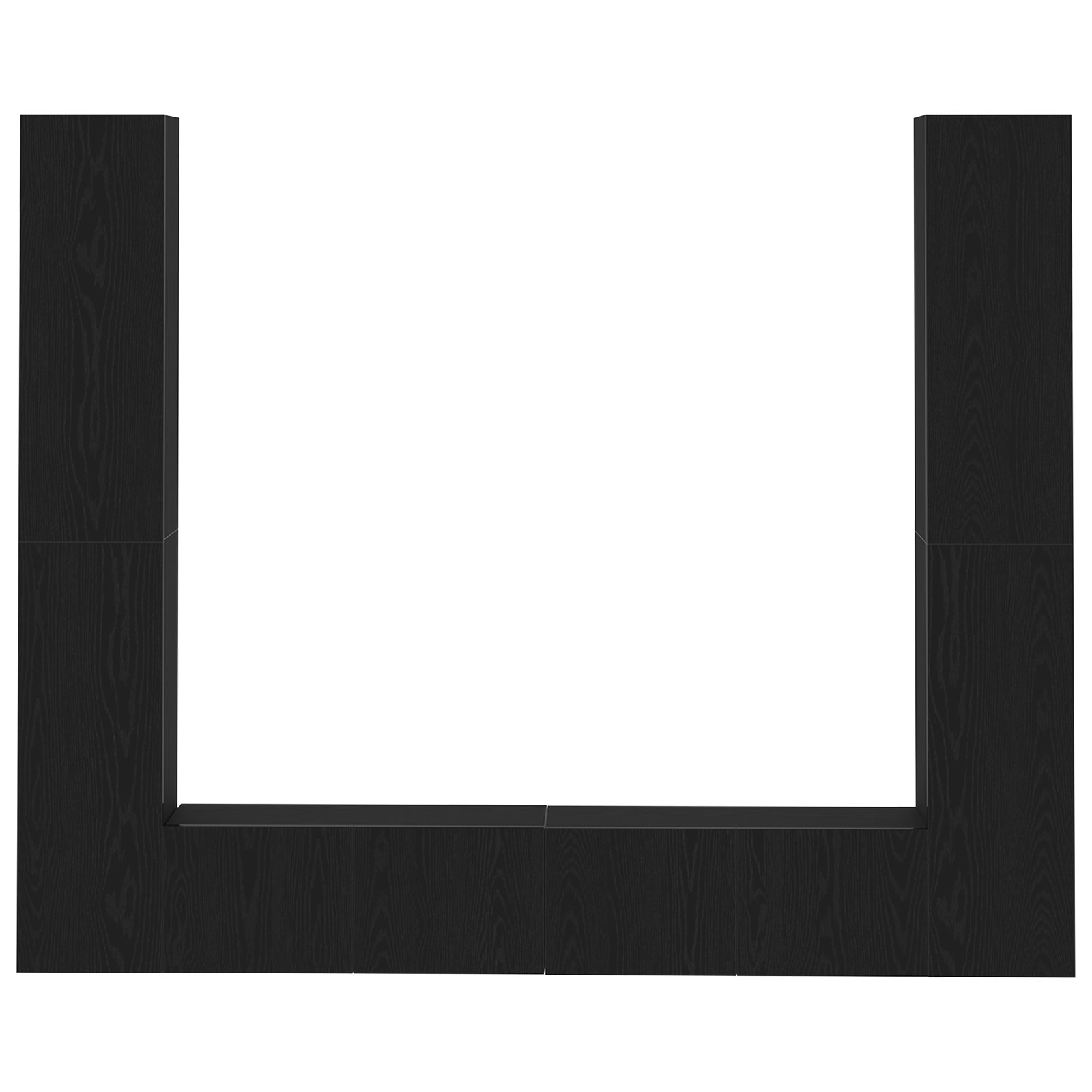 Set di armadi TV da 6 pezzi  Rovere Nero Legno Ingegnerizzato