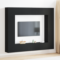 Set di 8 mobili TV  in rovere nero e legno ingegnerizzato