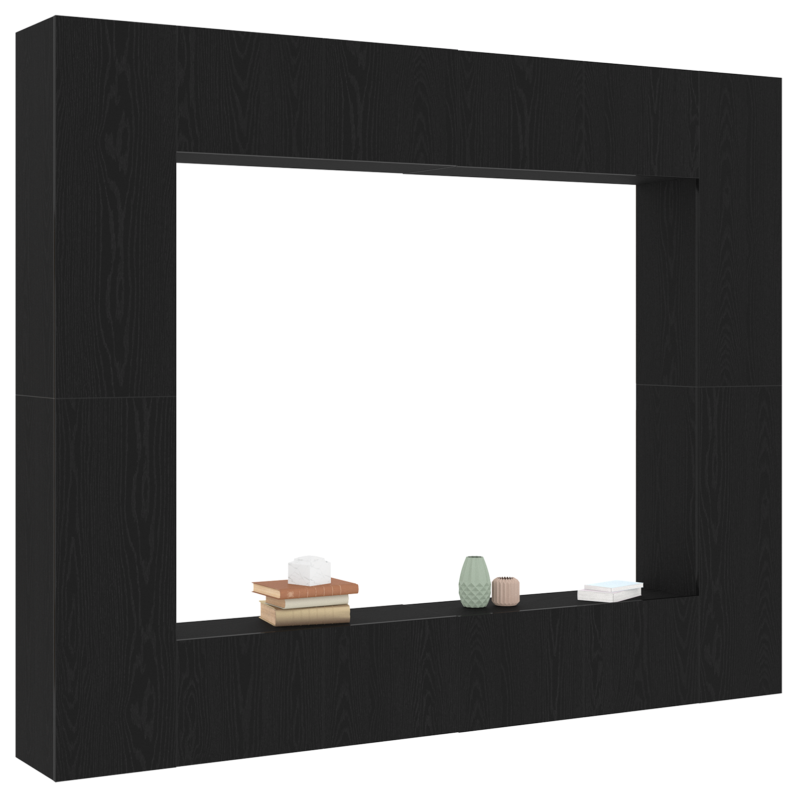 Set di 8 mobili TV  in rovere nero e legno ingegnerizzato