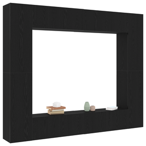 Set di 8 mobili TV  in rovere nero e legno ingegnerizzato