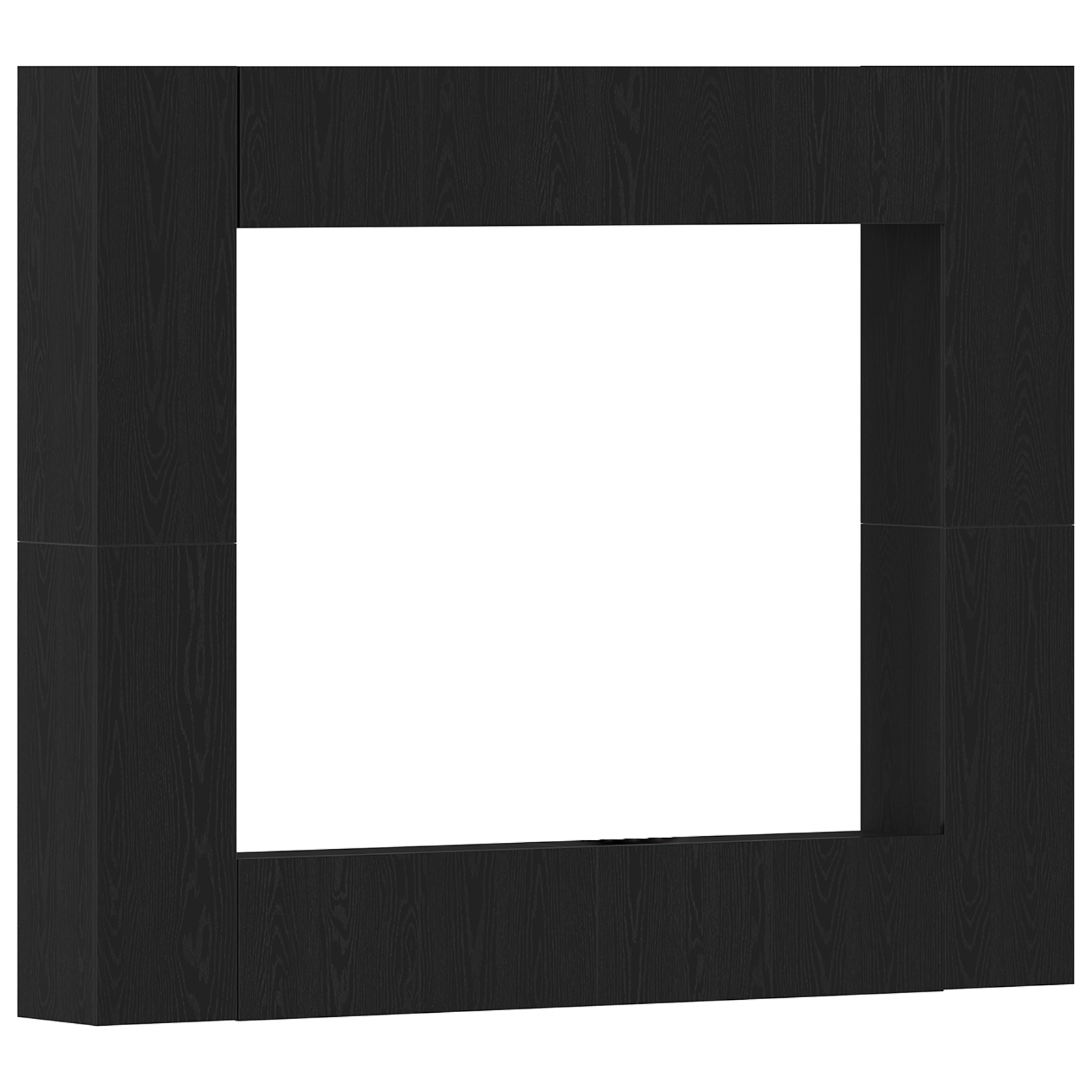 Set di 8 Pezzi di Mobile TV da Parete in Rovere Nero in Legno Ingegnerizzato