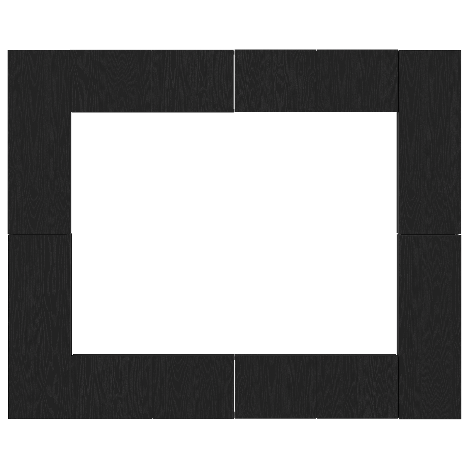 Set di 8 Pezzi di Mobile TV da Parete in Rovere Nero in Legno Ingegnerizzato