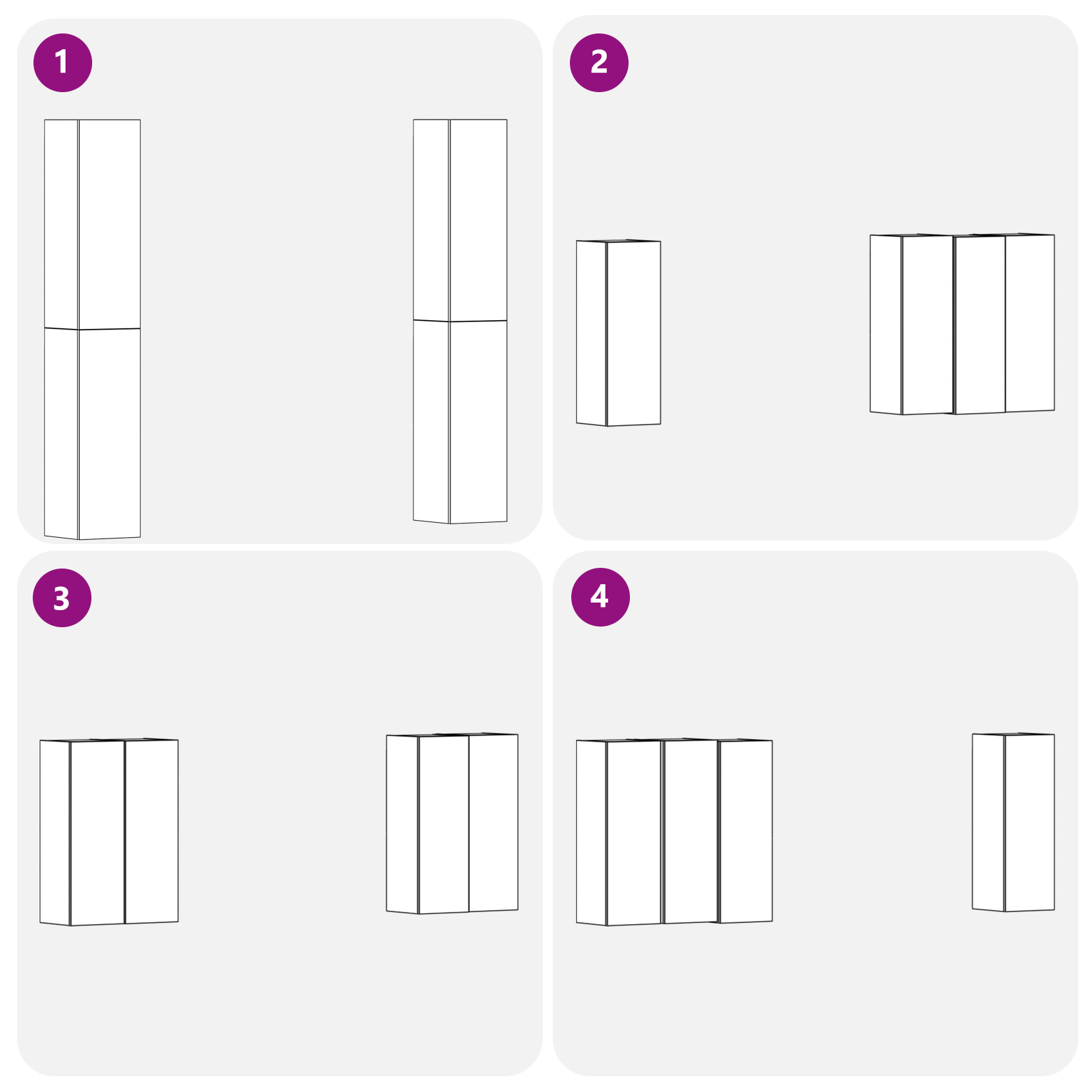 Set di mobili TV 4 pezzi  Rovere nero 30.5x30x90 cm Legno ingegnerizzato