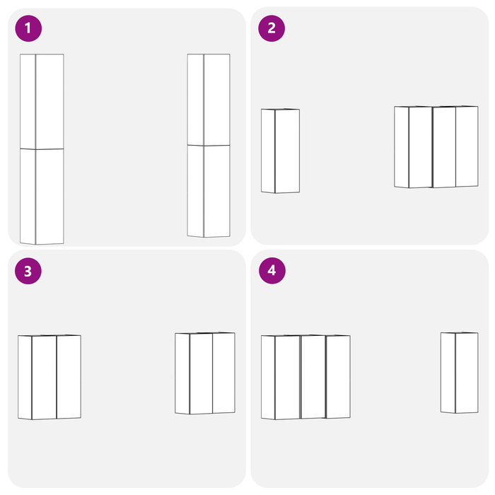Set di mobili TV 4 pezzi  Rovere nero 30.5x30x90 cm Legno ingegnerizzato