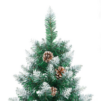 Albero di Natale snodato con 300 LED Verde 210 cm PVC