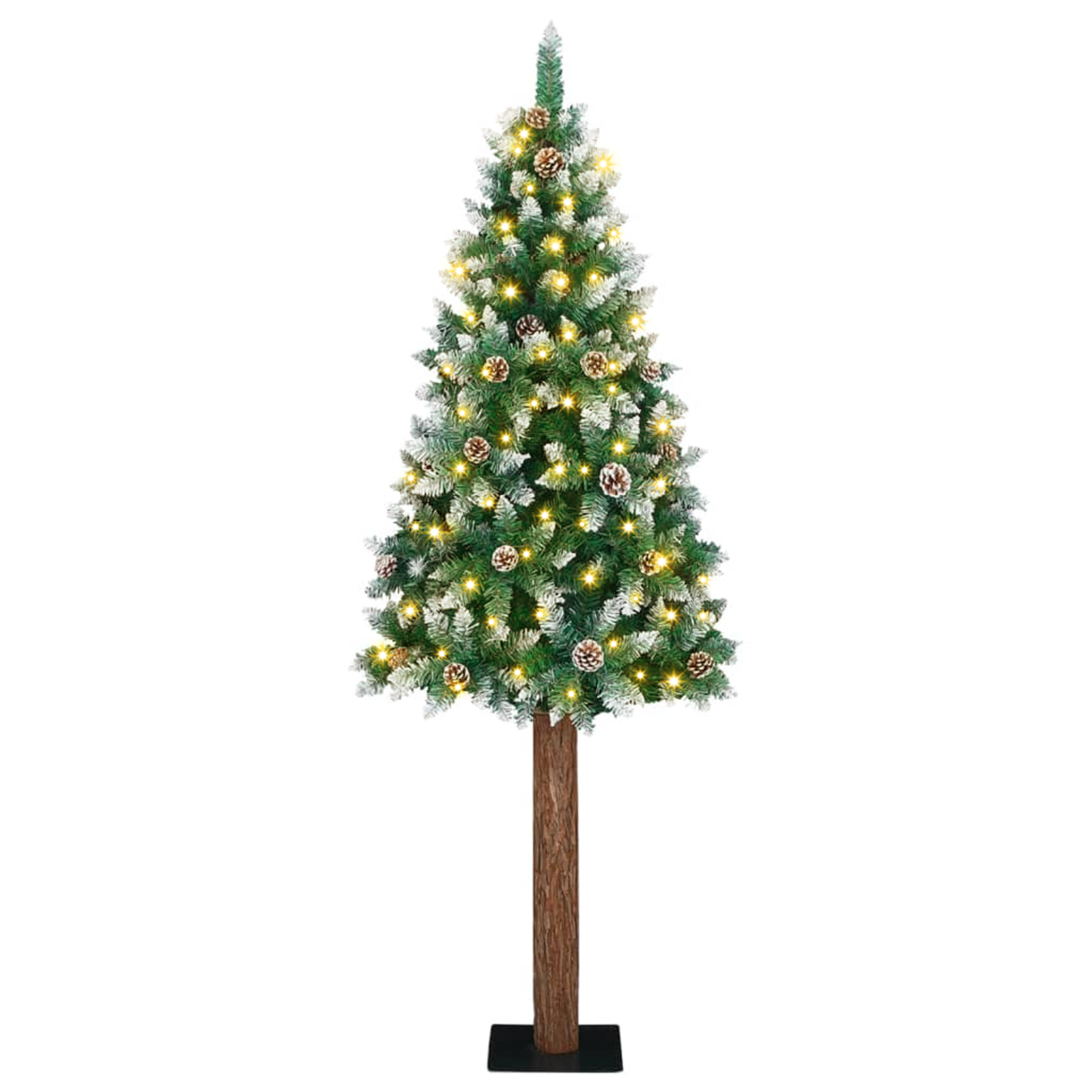 Albero di Natale snodato con 300 LED Verde 210 cm PVC