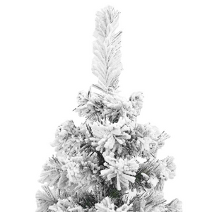 Albero di Natale Slim 300 LED e Neve Finta Verde 240 cm