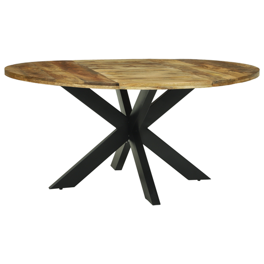 Tavolo da pranzo rotondo Ø160x76 cm Legno massello di mango grezzo
