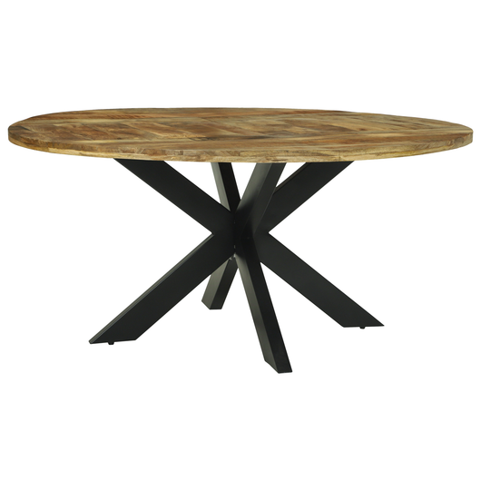Tavolo da pranzo rotondo Ø160x76 cm Legno massello di mango grezzo