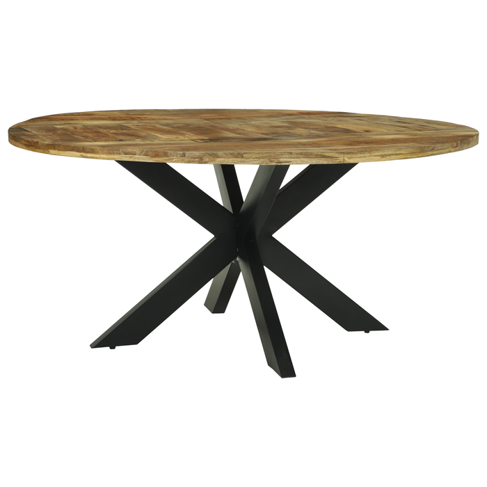 Tavolo da pranzo rotondo Ø160x76 cm Legno massello di mango grezzo