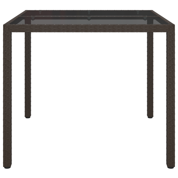 Tavolo da Pranzo da Giardino Marrone 90x90x75 cm Polyrattan