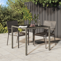 Tavolo da Pranzo da Giardino Grigio 90x90x75 cm Polyrattan