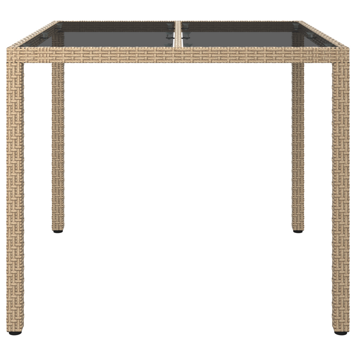Tavolo da Pranzo da Giardino Beige 90x90x75 cm Polyrattan