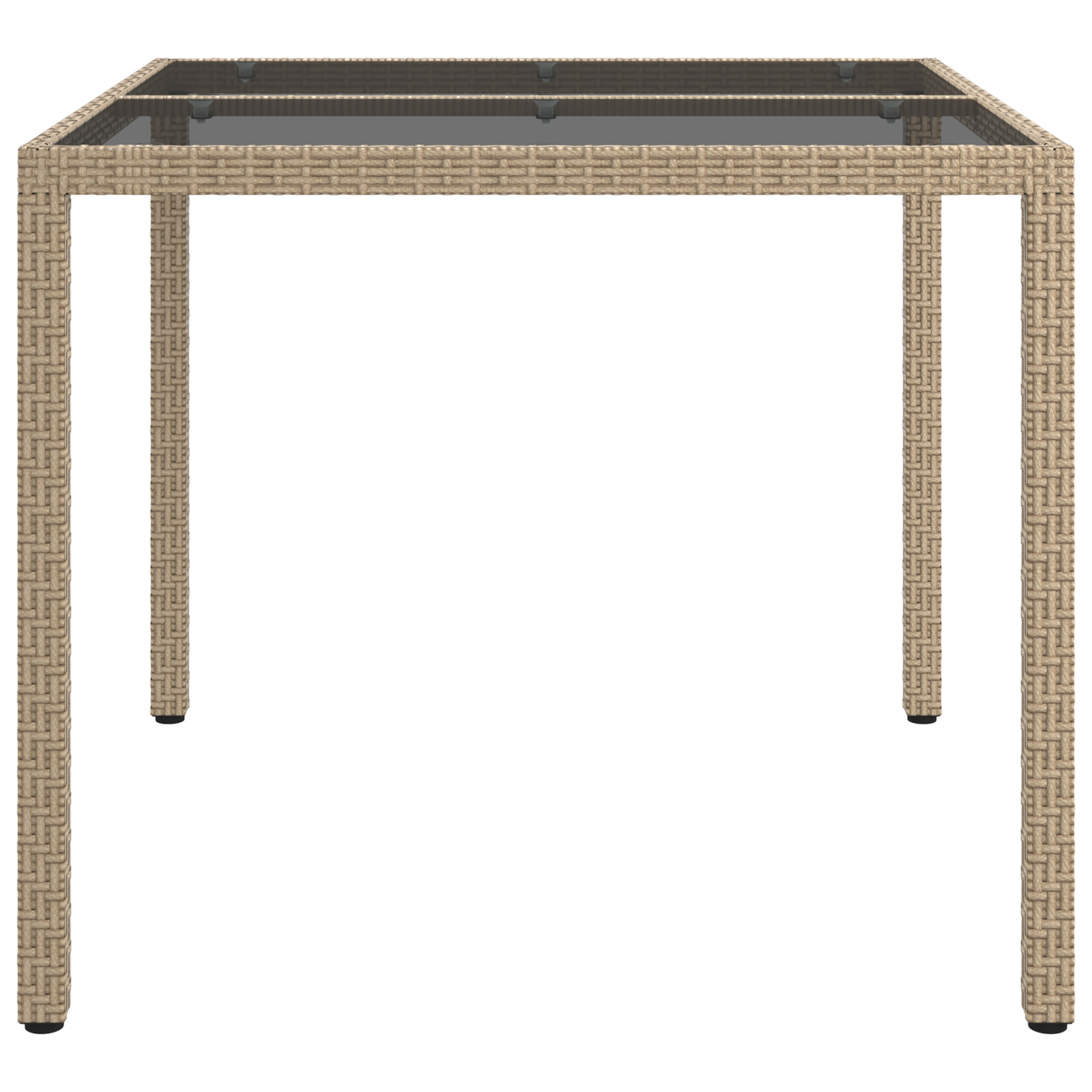 Tavolo da Pranzo da Giardino Beige 90x90x75 cm Polyrattan