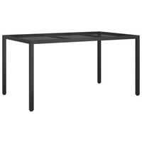 Tavolo da Pranzo da Giardino Nero 150x90x75 cm Polyrattan