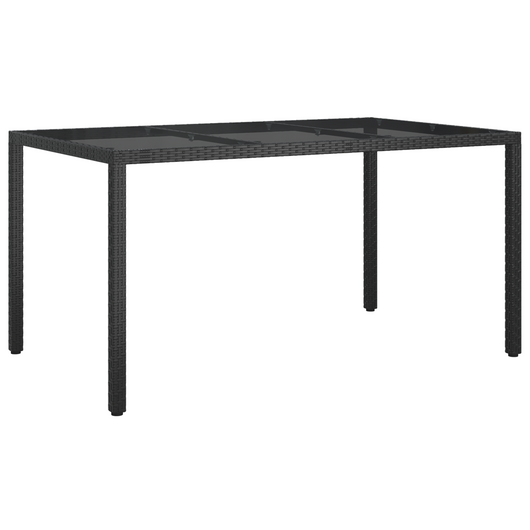 Tavolo da Pranzo da Giardino Nero 150x90x75 cm Polyrattan