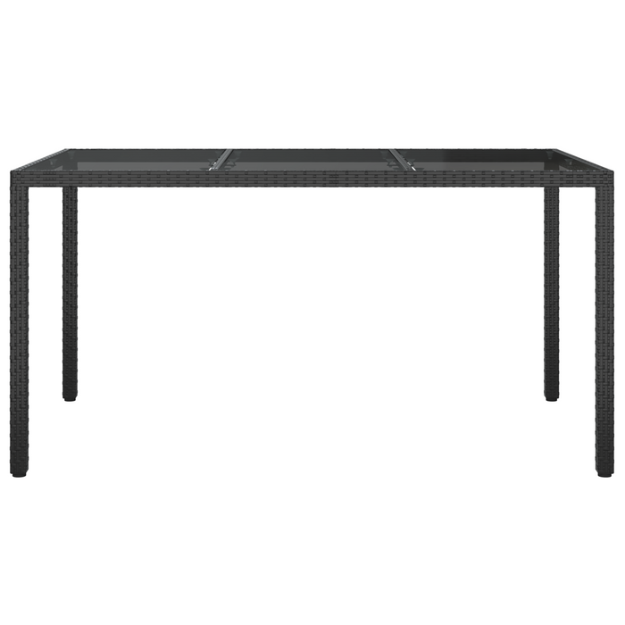 Tavolo da Pranzo da Giardino Nero 150x90x75 cm Polyrattan