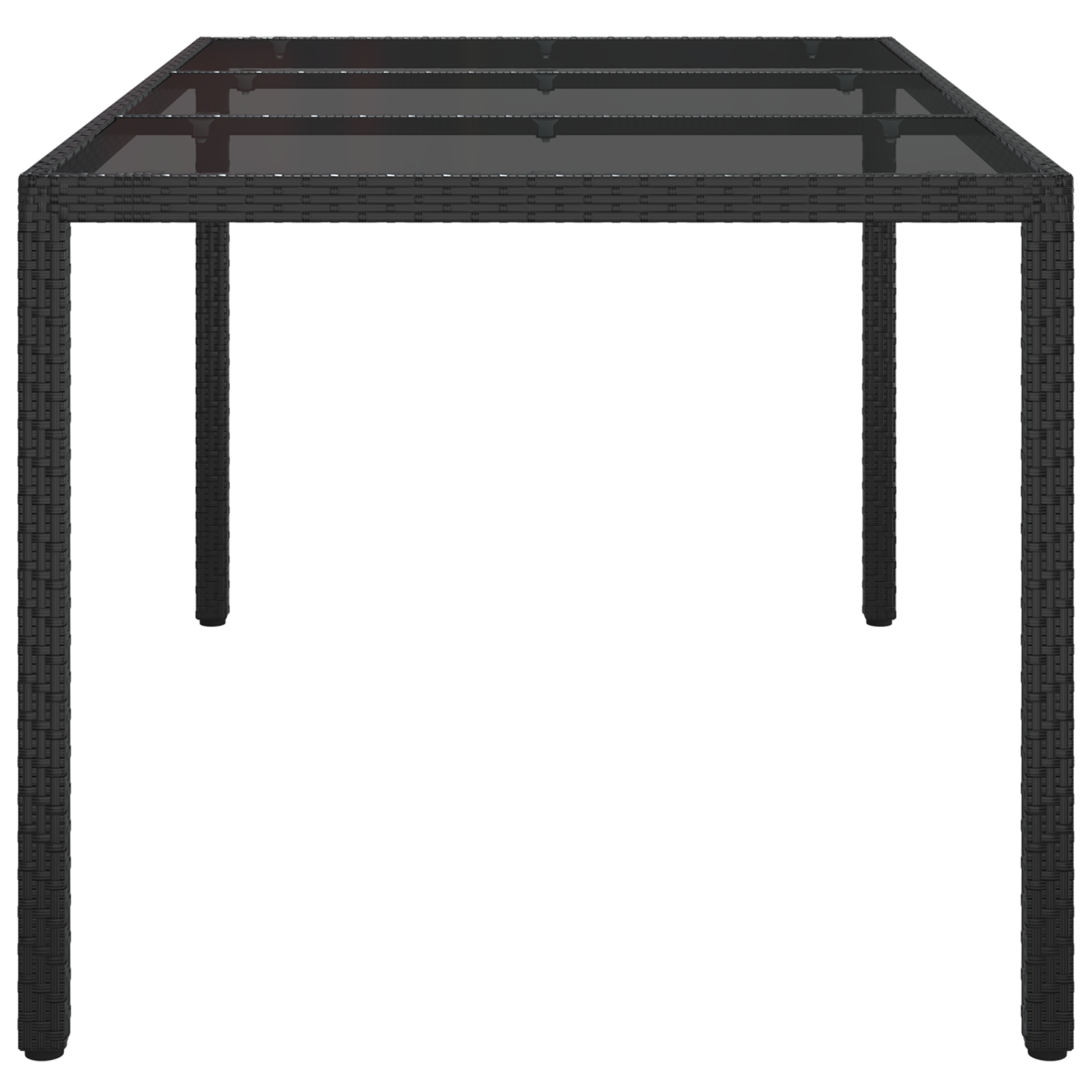 Tavolo da Pranzo da Giardino Nero 150x90x75 cm Polyrattan