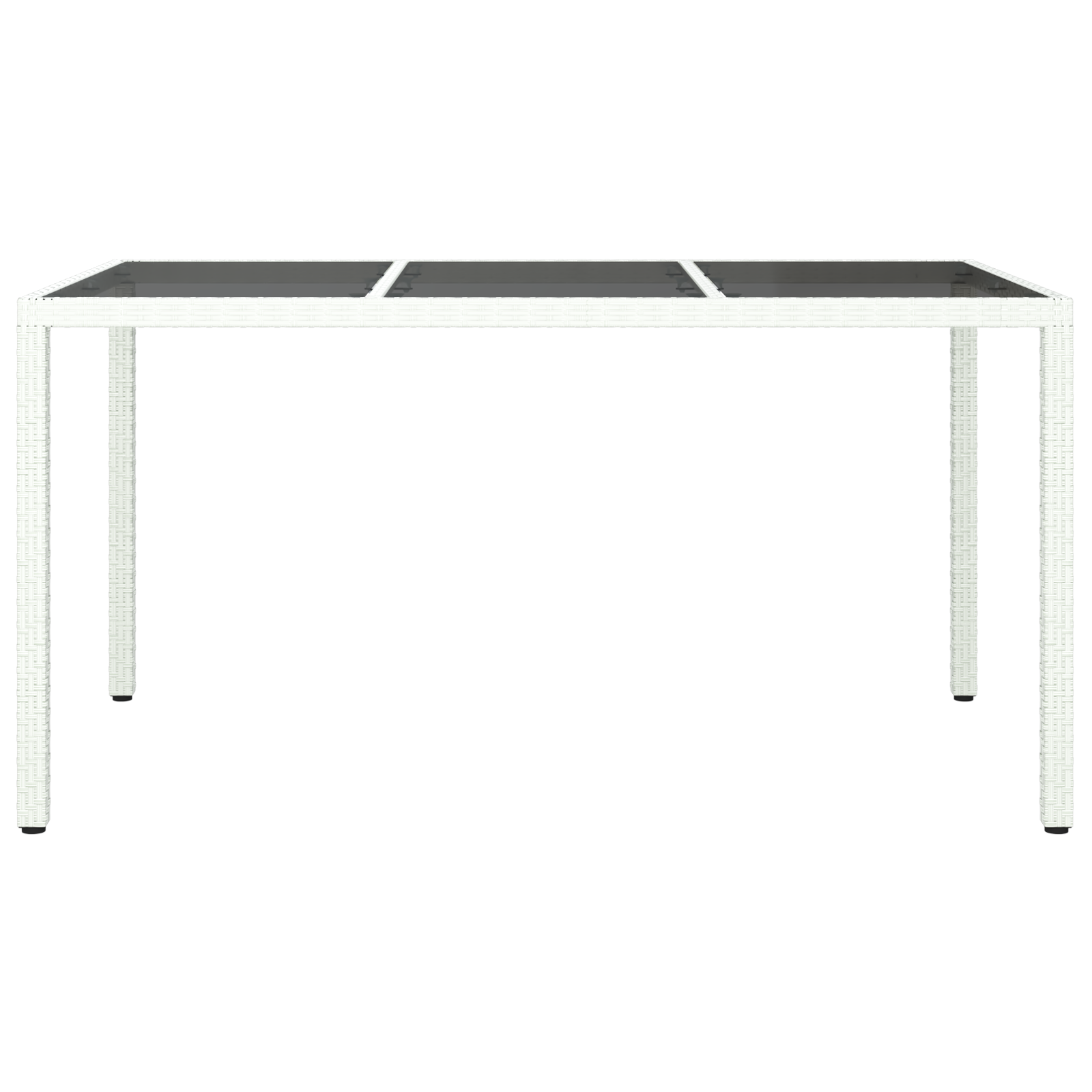 Tavolo da pranzo da giardino bianco 150x90x75 cm polyrattan