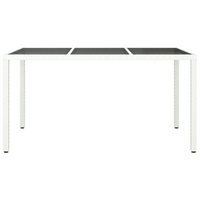 Tavolo da pranzo da giardino bianco 150x90x75 cm polyrattan