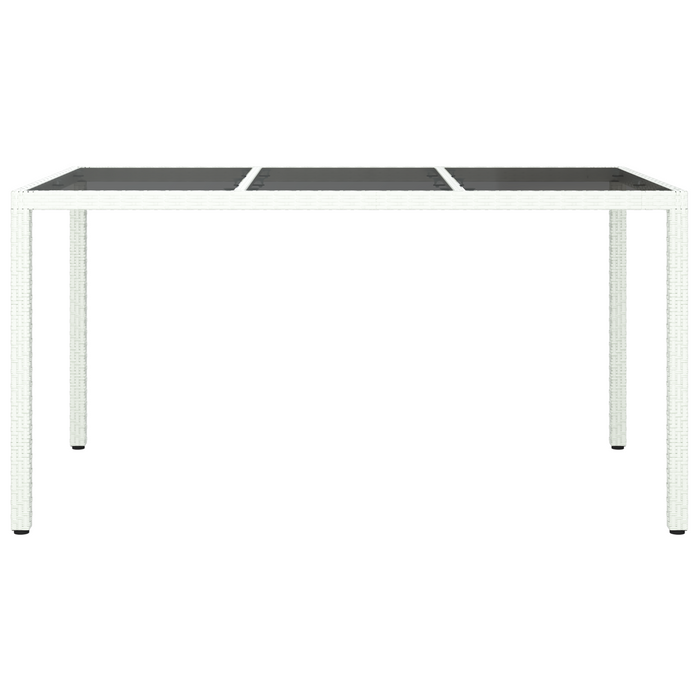 Tavolo da pranzo da giardino bianco 150x90x75 cm polyrattan