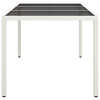 Tavolo da pranzo da giardino bianco 150x90x75 cm polyrattan