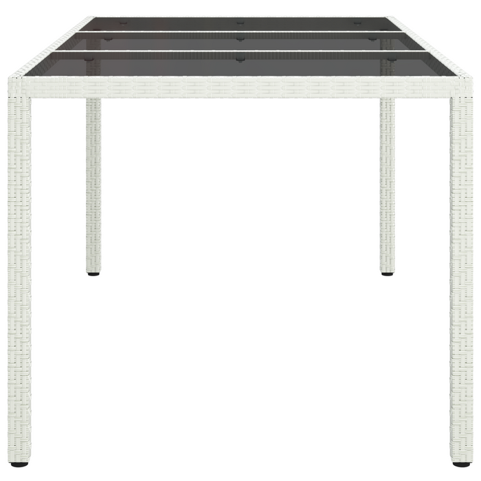 Tavolo da pranzo da giardino bianco 150x90x75 cm polyrattan