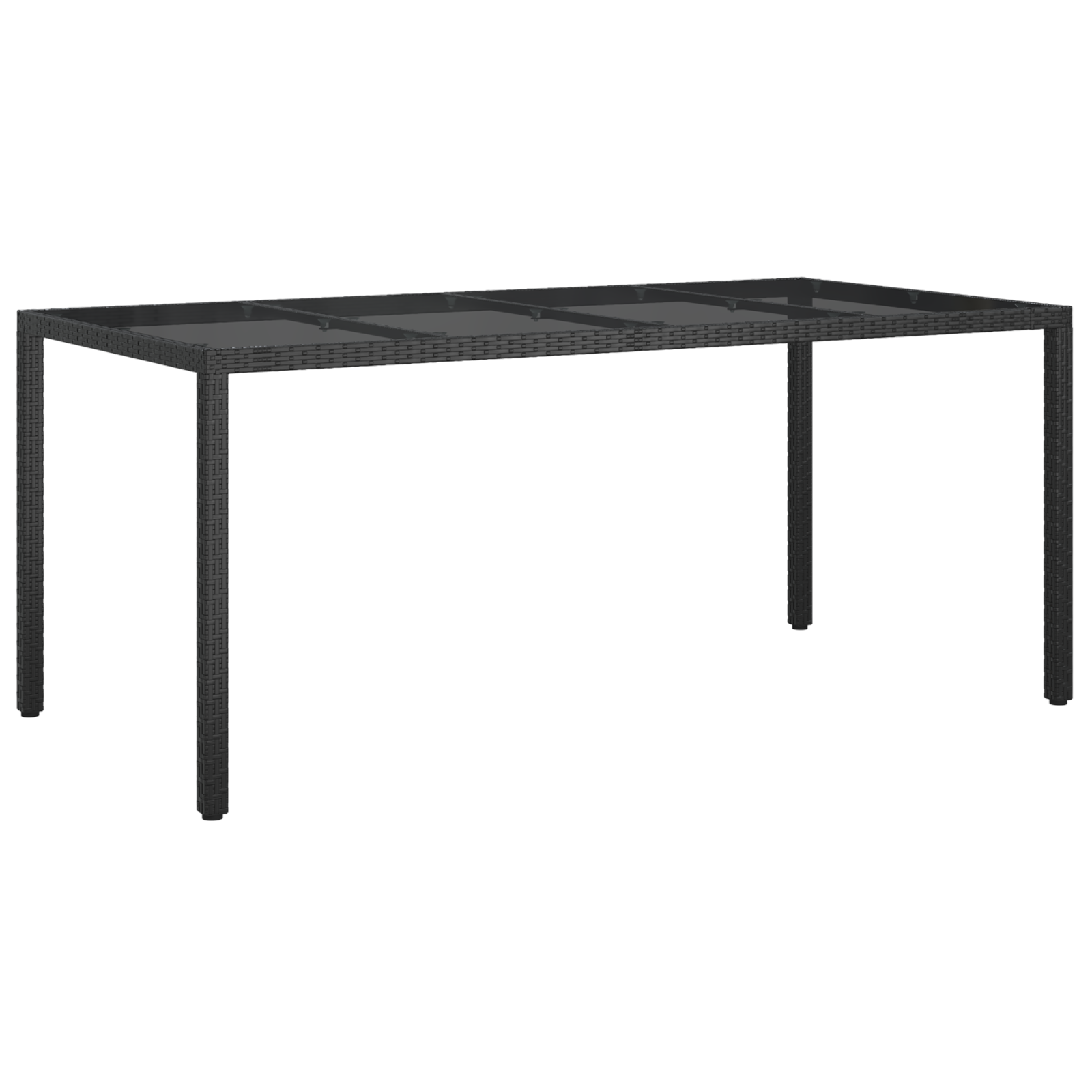 Tavolo da Pranzo da Giardino Nero 190x90x75 cm Polyrattan