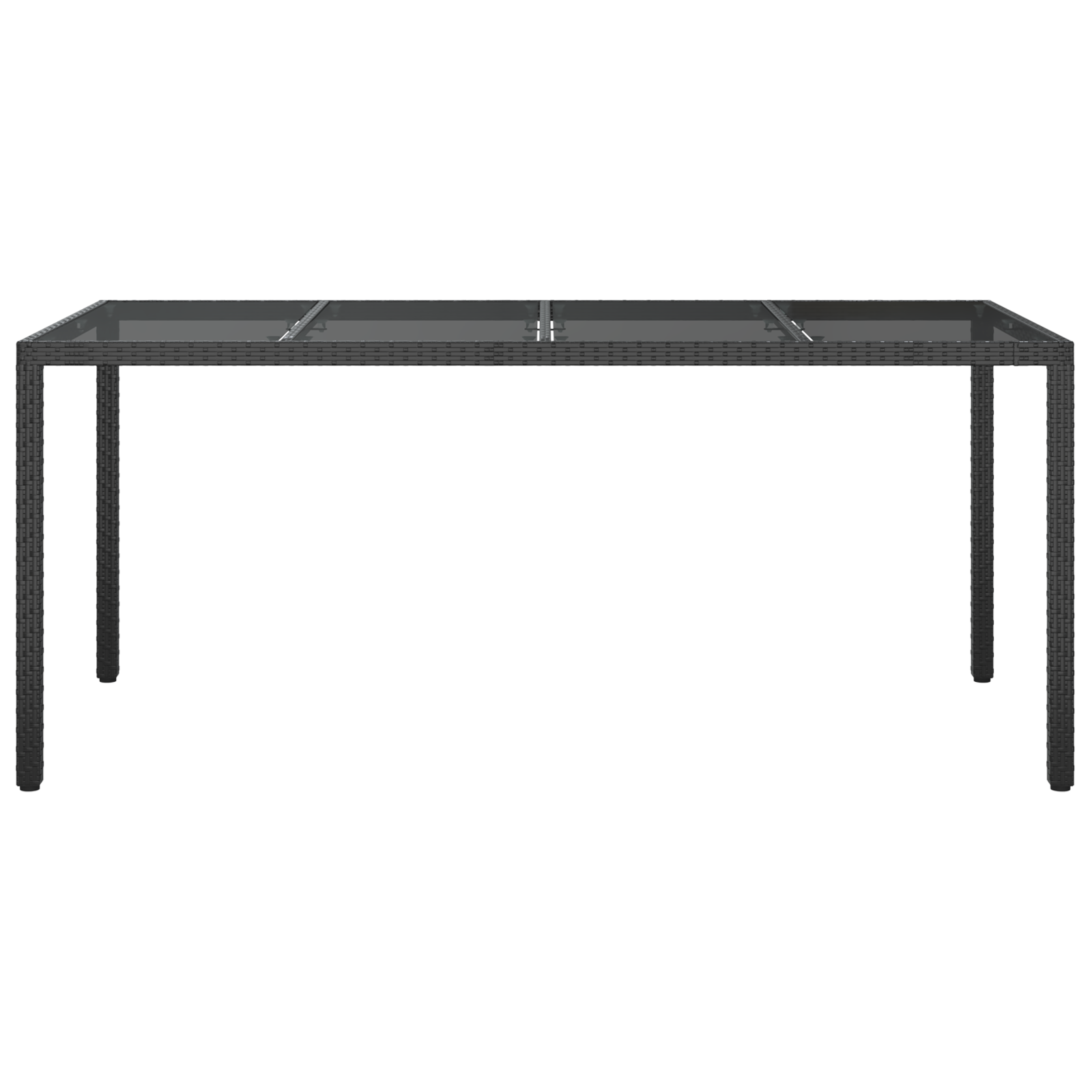 Tavolo da Pranzo da Giardino Nero 190x90x75 cm Polyrattan