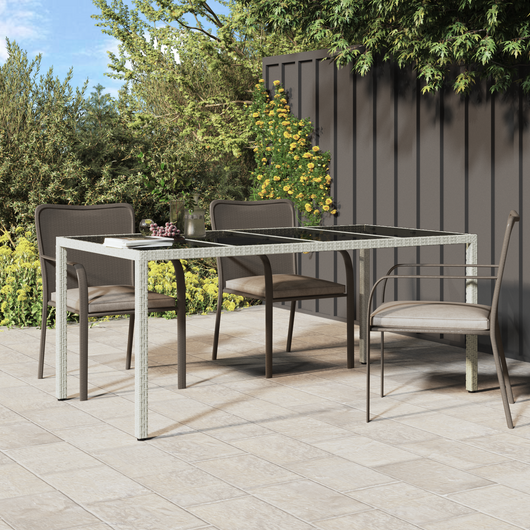 Tavolo da Pranzo da Giardino Bianco 190x90x75 cm Polyrattan