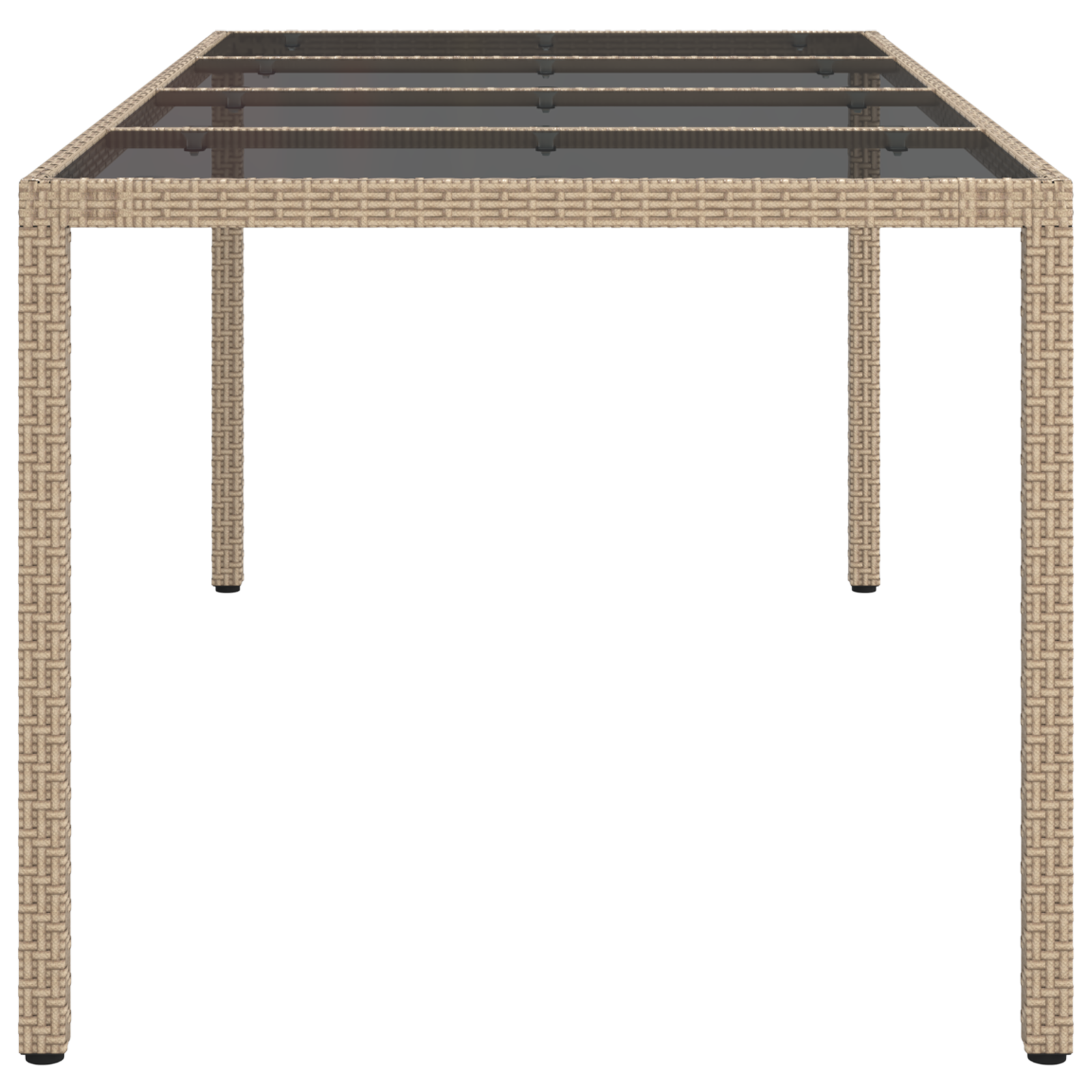 Tavolo da Pranzo da Giardino Beige 190x90x75 cm Polyrattan