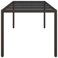 Tavolo da Giardino Marrone 250x100x75 cm Polyrattan