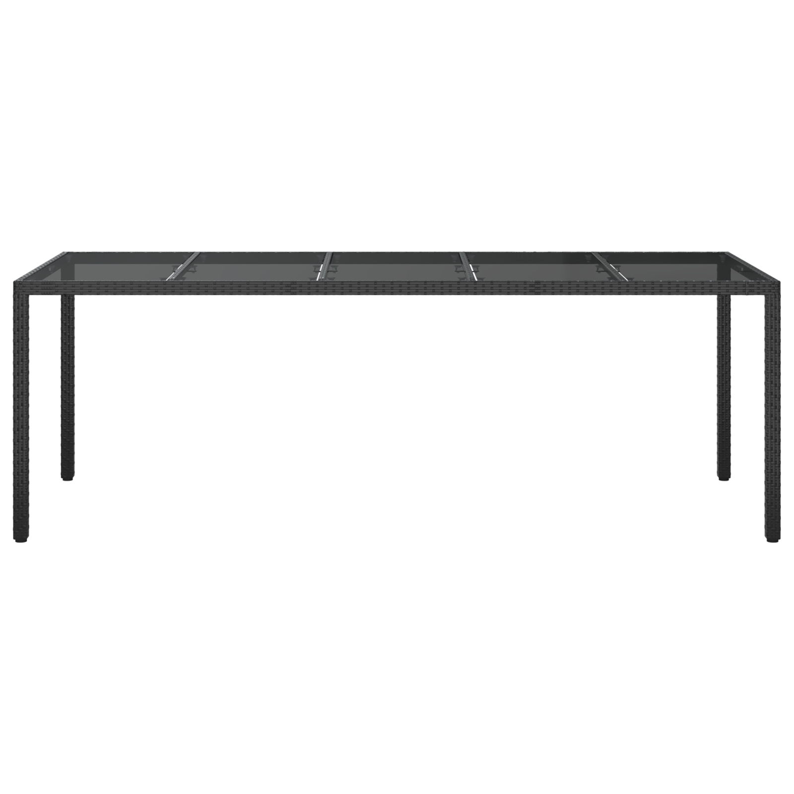 Tavolo da Pranzo da Giardino Nero 250x100x75 cm Polyrattan