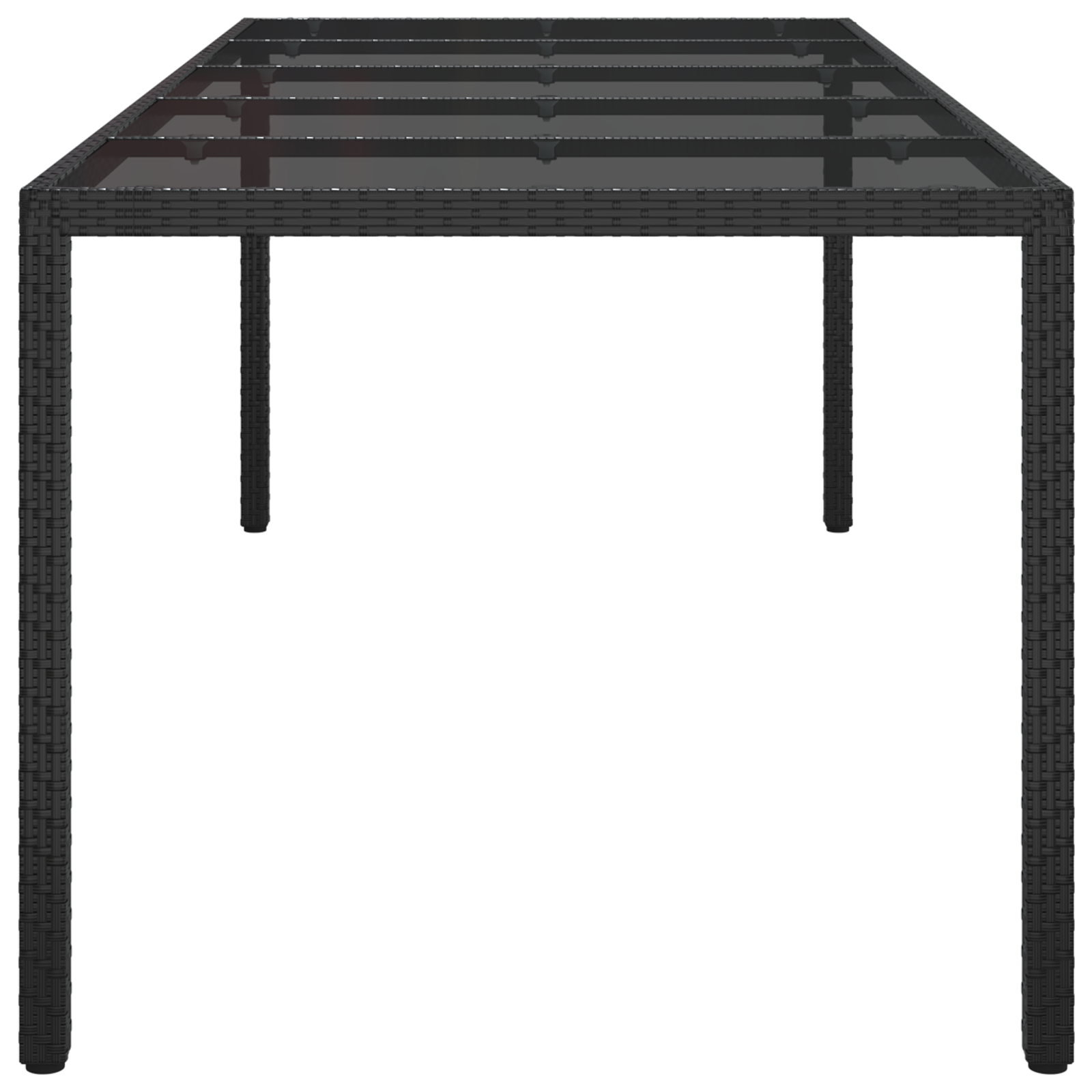 Tavolo da Pranzo da Giardino Nero 250x100x75 cm Polyrattan