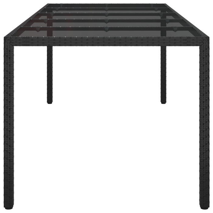 Tavolo da Pranzo da Giardino Nero 250x100x75 cm Polyrattan