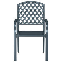 Sedie da giardino  2 pz Impilabili in Acciaio Antracite