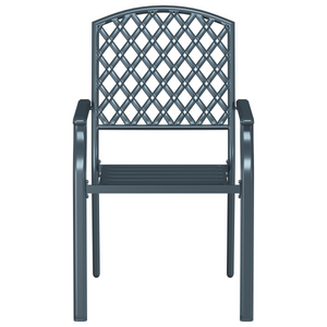 Sedie da giardino  2 pz Impilabili in Acciaio Antracite