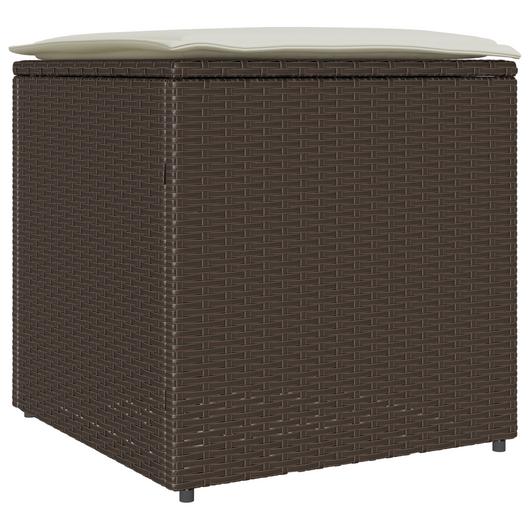 Cassetta di Stoccaggio da Esterno Marrone e Panna Rattan Medio